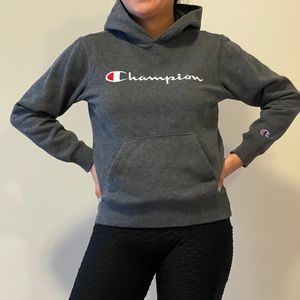 —SOLD— Gray Champion Embroidered Hoodie